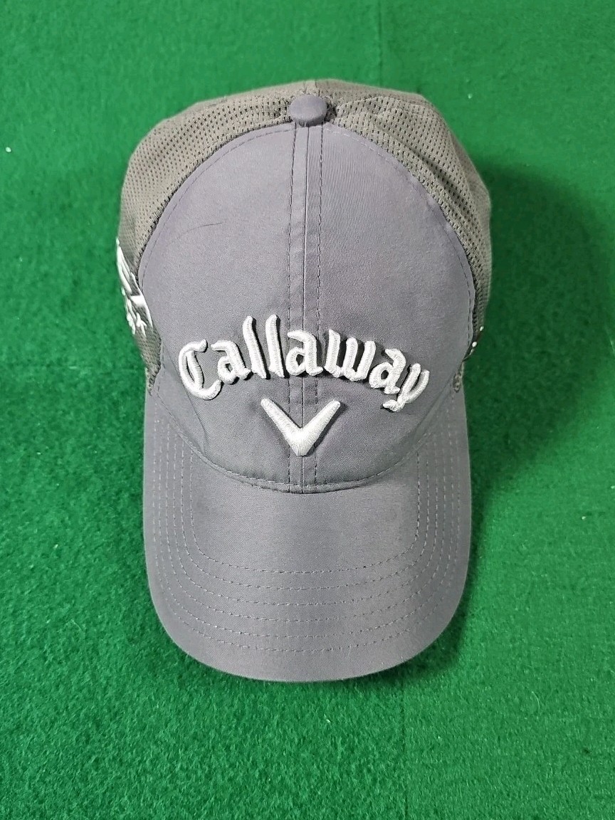 Callaway Hex Black Tour Hat Cap / Grey With White Embroidery / Adjustable