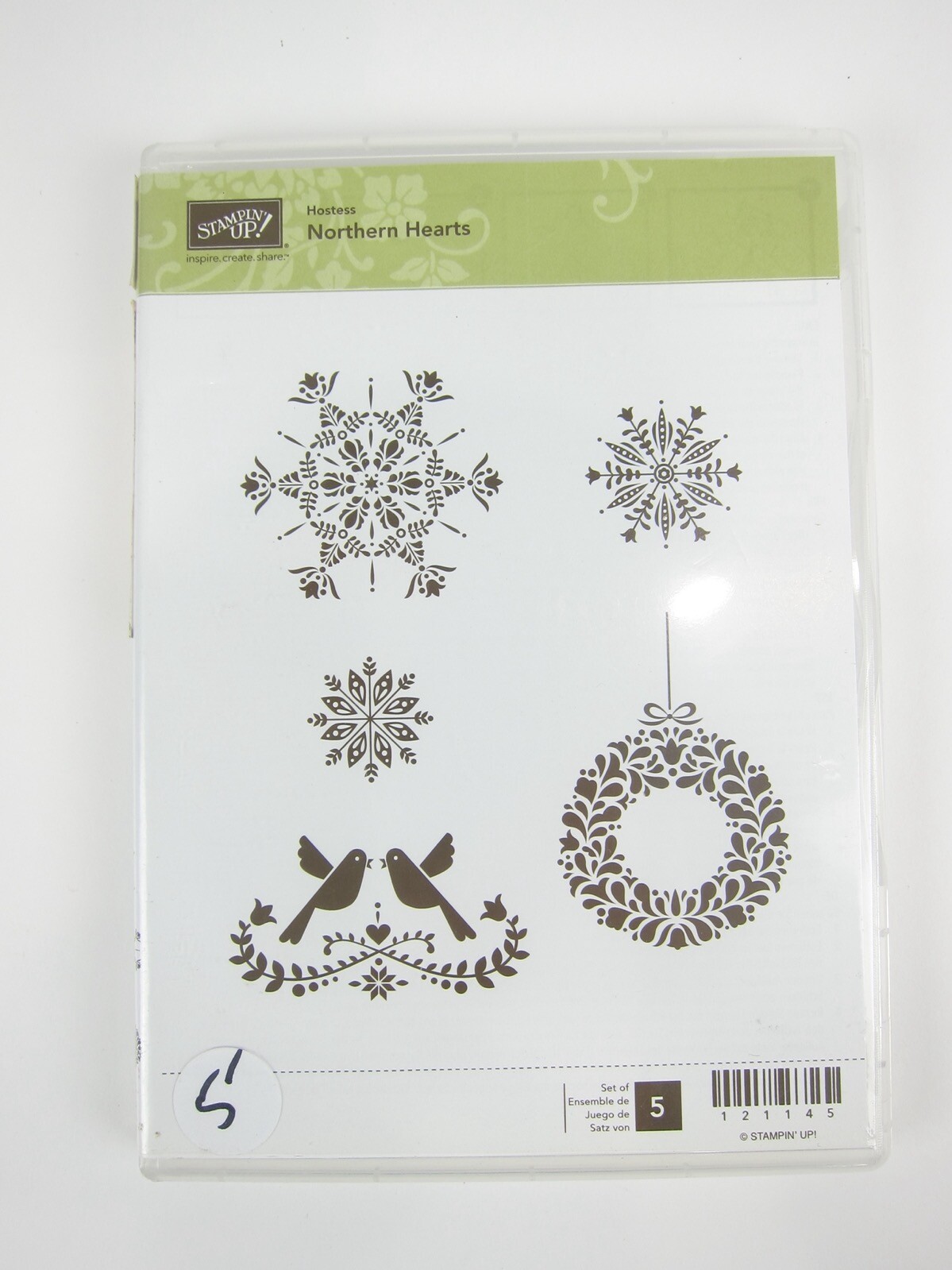 Stamping Up Stamp Set Hostess NORTHERN HEARTS Wreath Snowflake