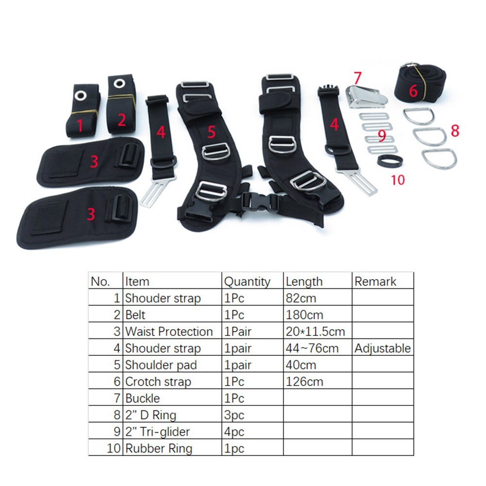 Reliable Equipment Fixing Sea Proof Design Diving Backmount Harness Set