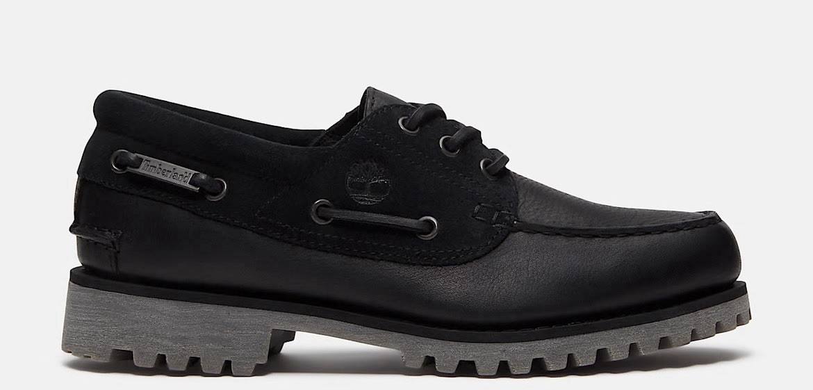 Timberland Emerald Woods 3 Eye Lug Men’s Size 10.5-12 Boat Shoe Black Full Grain