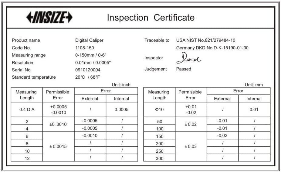 Insize Digital Caliper 1108-300 Electronic Caliper 0 - 12"
