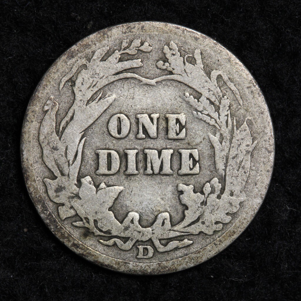1908-D Silver Barber Dime GOOD FREE SHIPPING