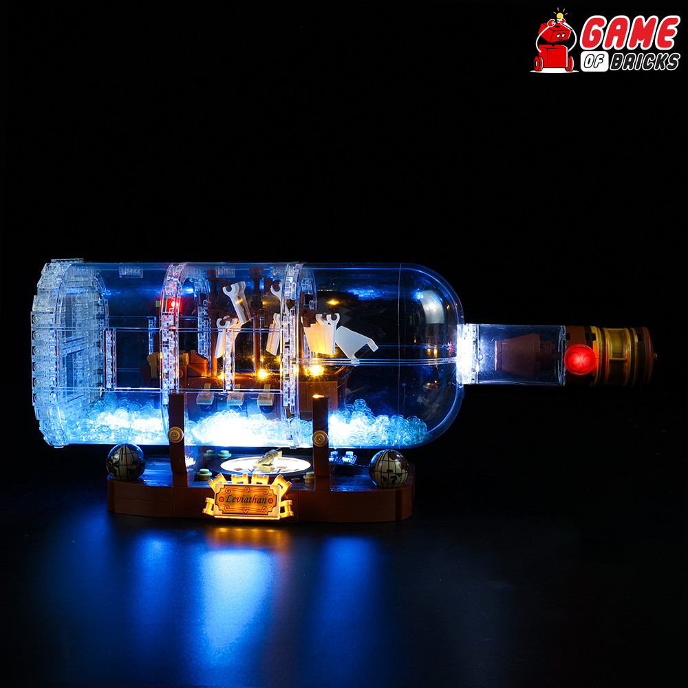 LED Light Kit for Ship in a Bottle - Compatible with LEGO® 21313 Set (Classic)