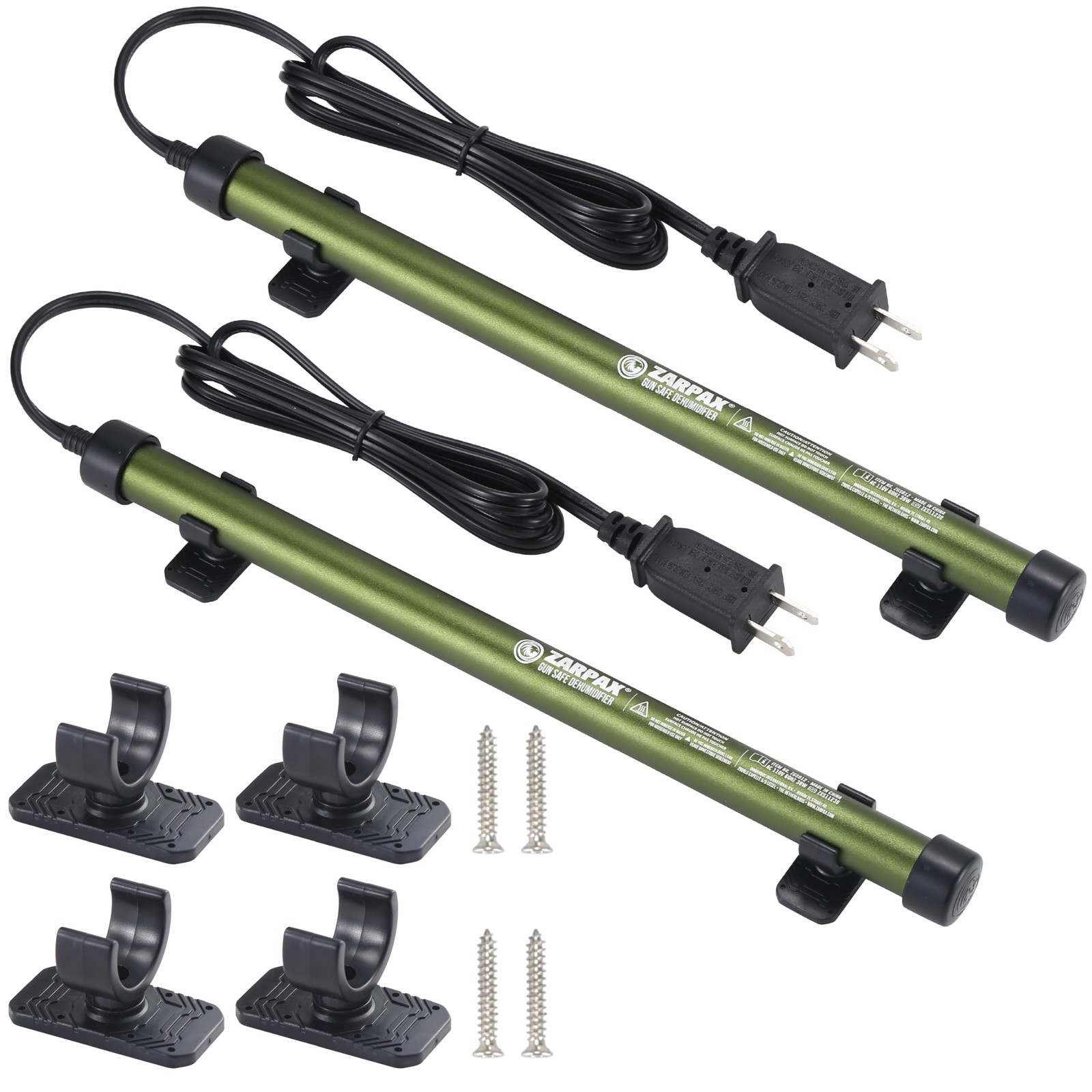 ZARPAX 2 Pack Gun Safe Dehumidifier Rod | 12 Inches, Green