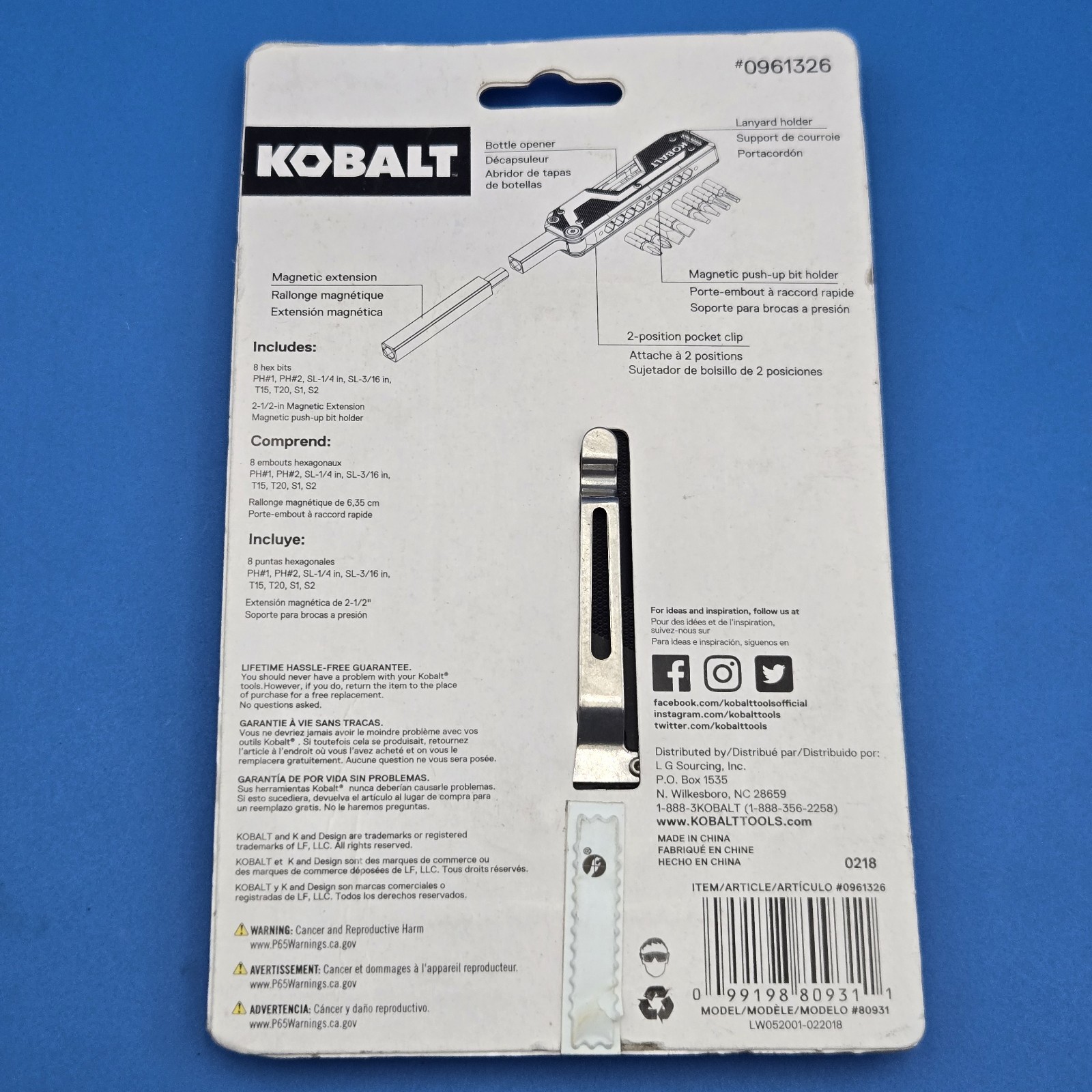 KOBALT 10 IN 1 MAGNETIC MULTI BIT SCREWDRIVER SET NEW.