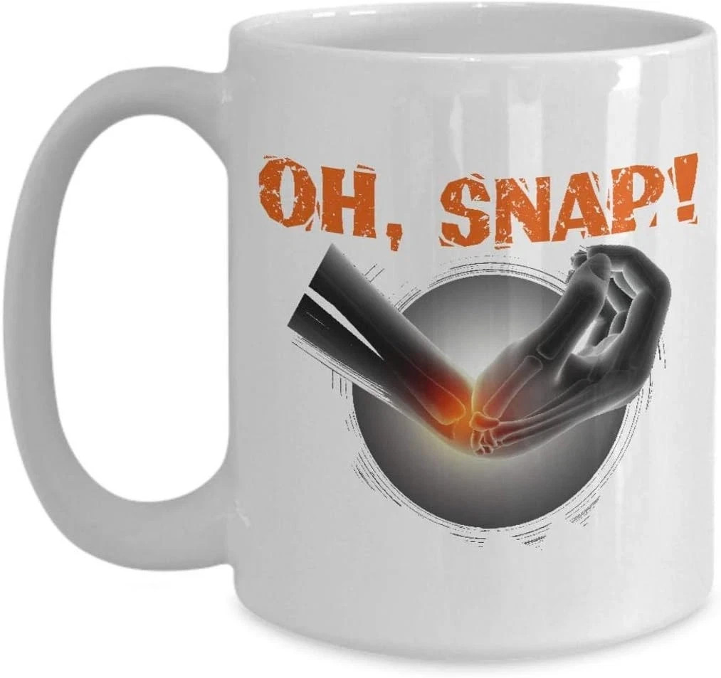 Funny Broken Wrist White Ceramic Coffee Mug