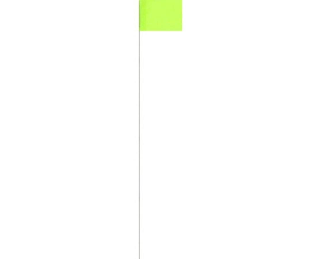 Keson 2.5x3.5x21 inch Glo-Lime Stake Flags (100 Flags) | STK21GL