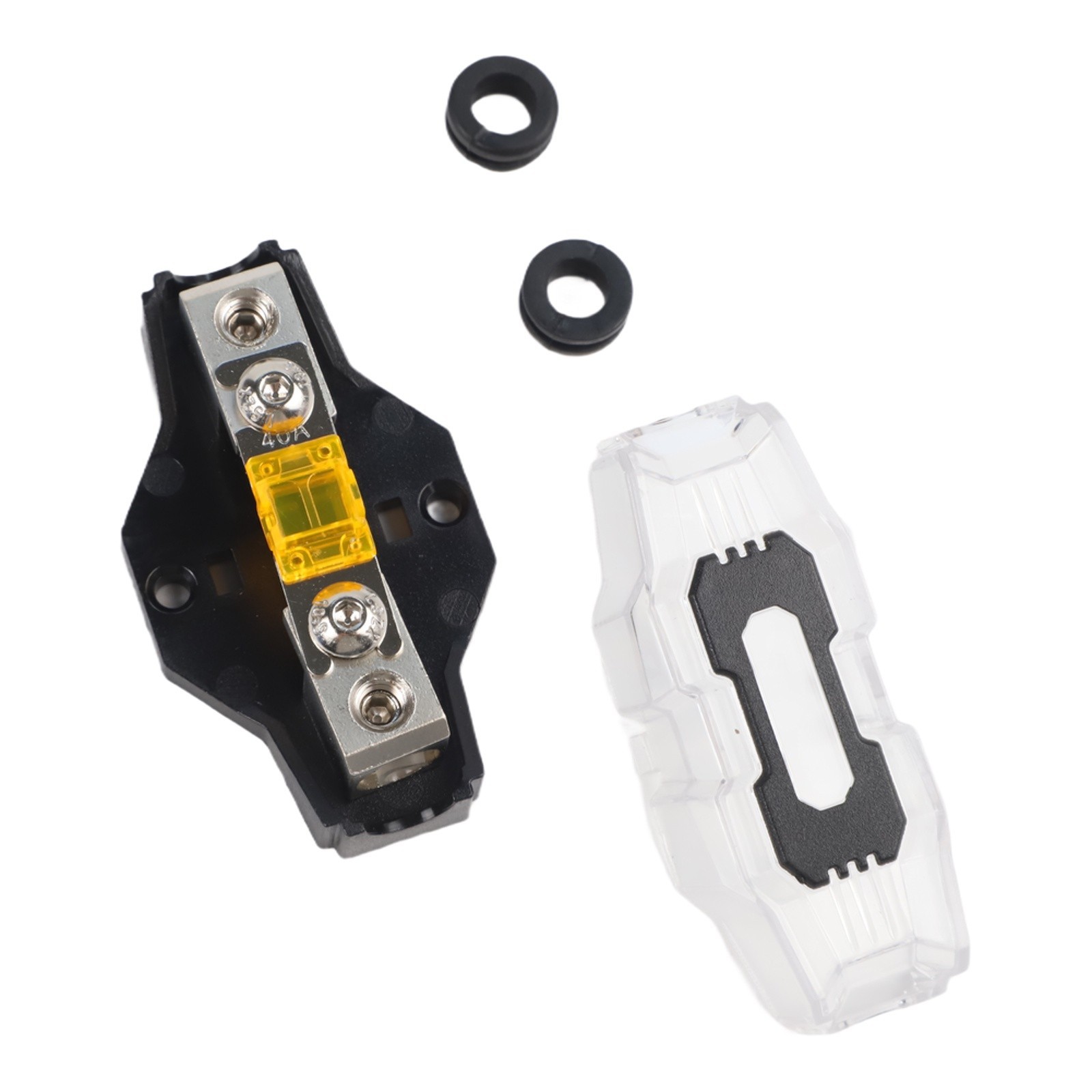 Brass Fuse Holder 40A with High Temperature Polycarbonate Base for Amplifiers