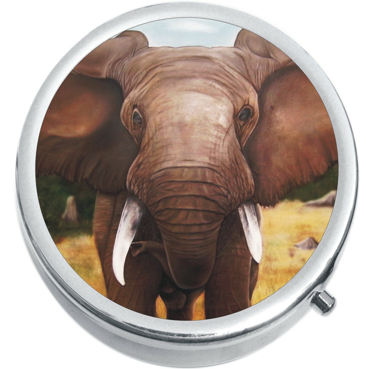 Elephant Close Up Medicine Vitamin Pill Box