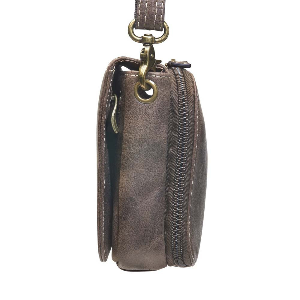 Distressed Buffalo Leather Cross Body Organizer