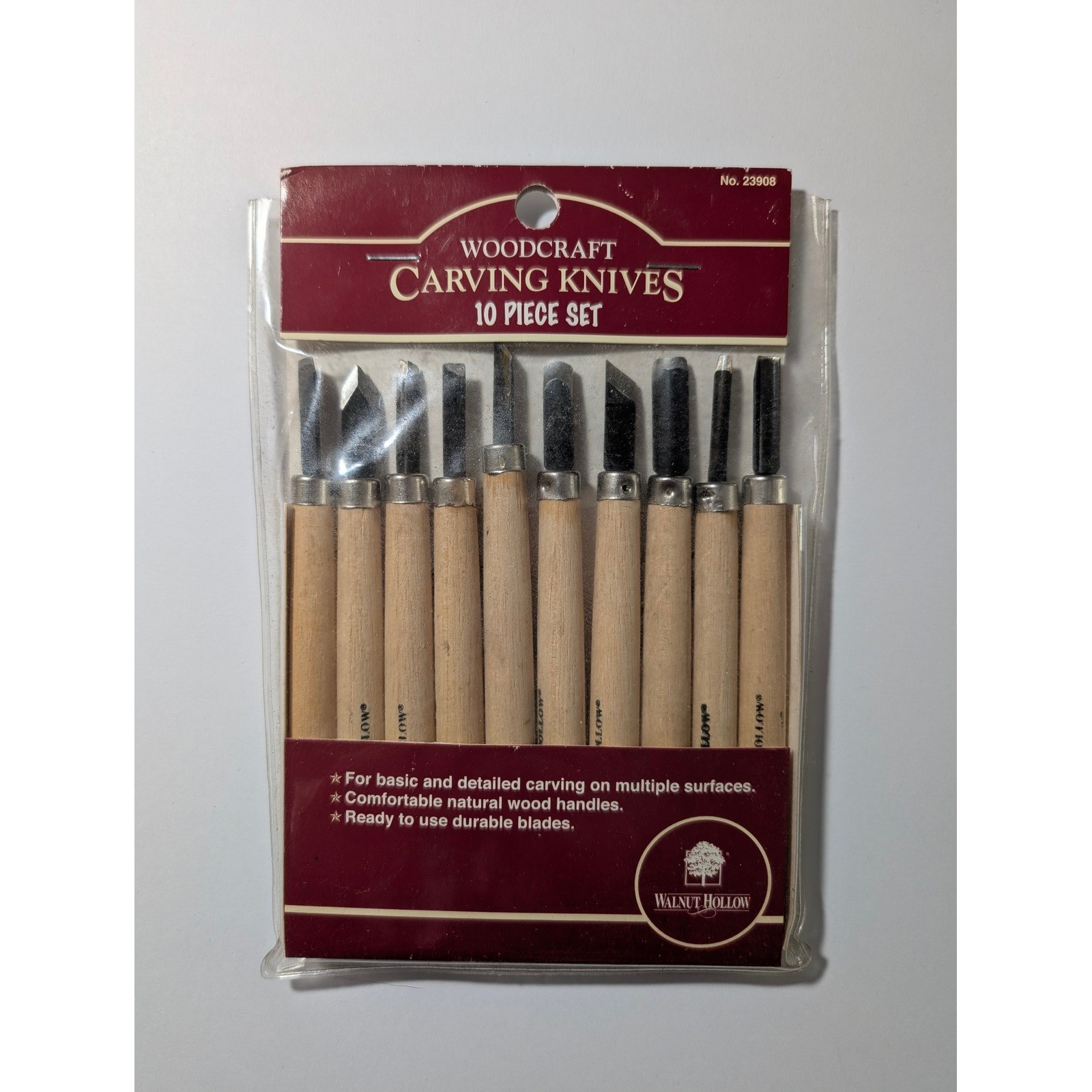 Walnut Hollow Woodcraft Carving Knives 10 Piece Set Durable Blades Wood Handles