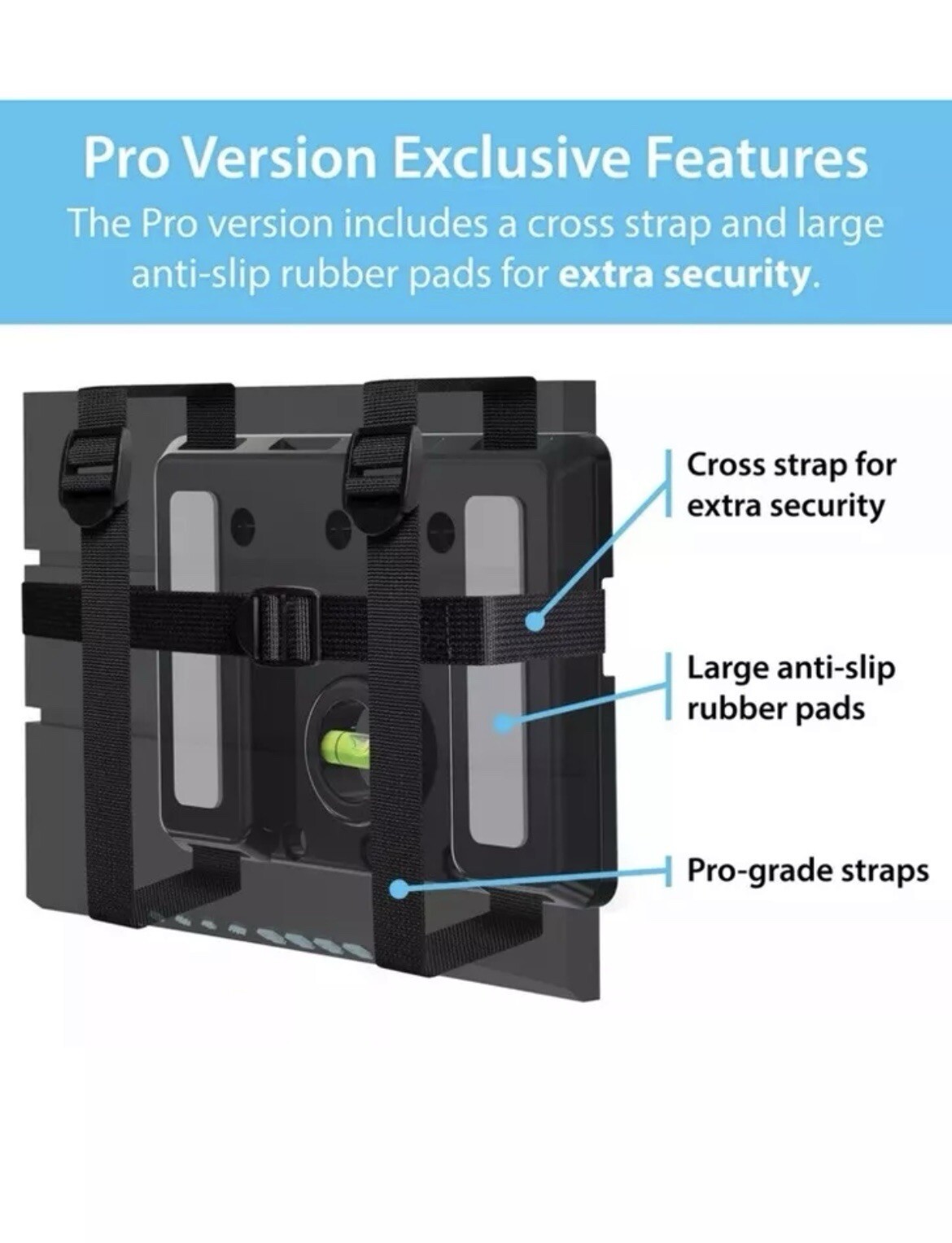 Total Mount Universal Strap Mount for Electronics Level Genuine Drill-Free
