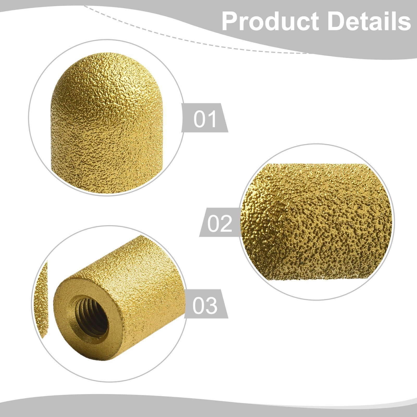 Diamond Brazed Finger Bit Grinding Wheel Milling Trimming Grinding Head 2pcs