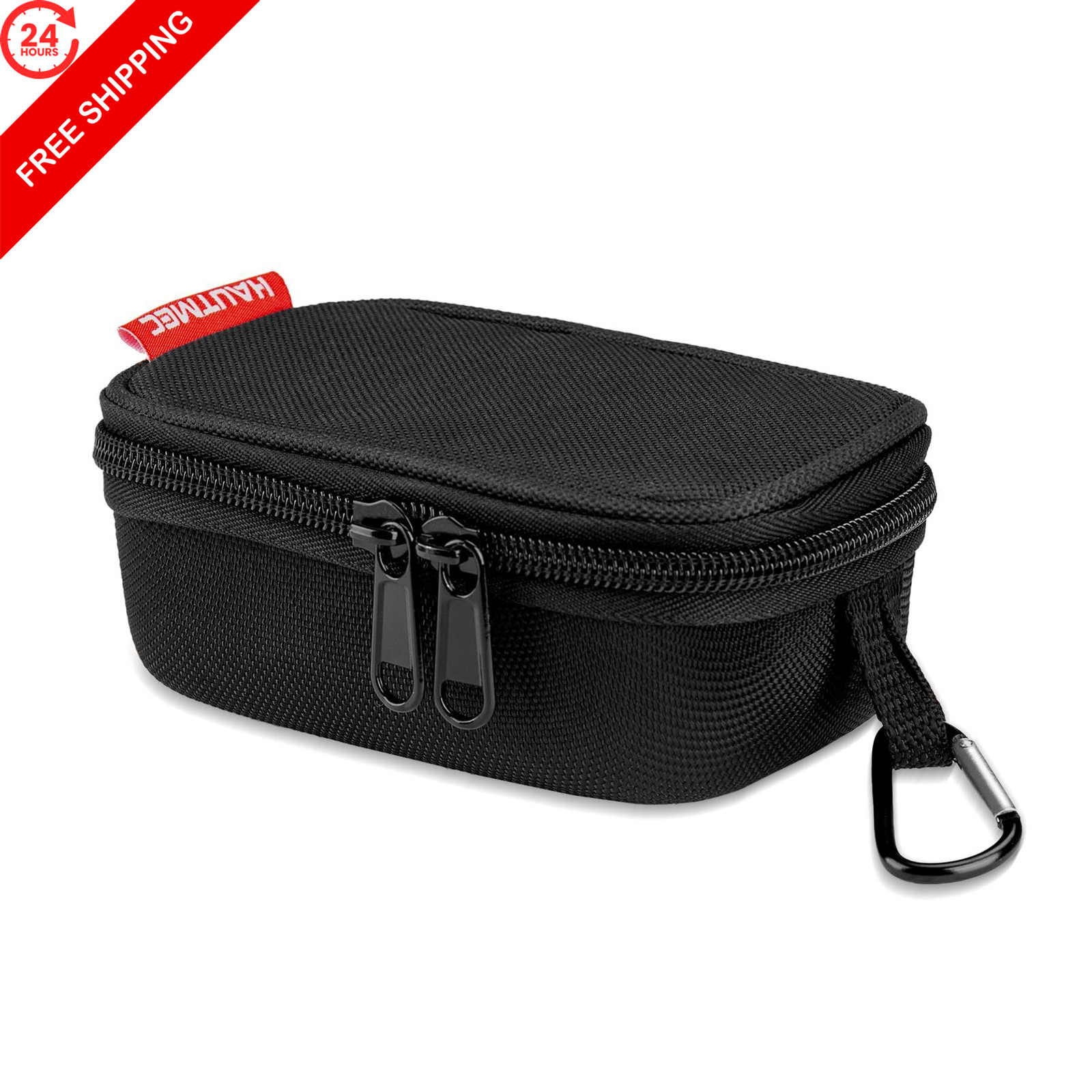 HAUTMEC Small Hard Tool Storage Case, 5.91 x 3.54 x 2.36 inches, Black