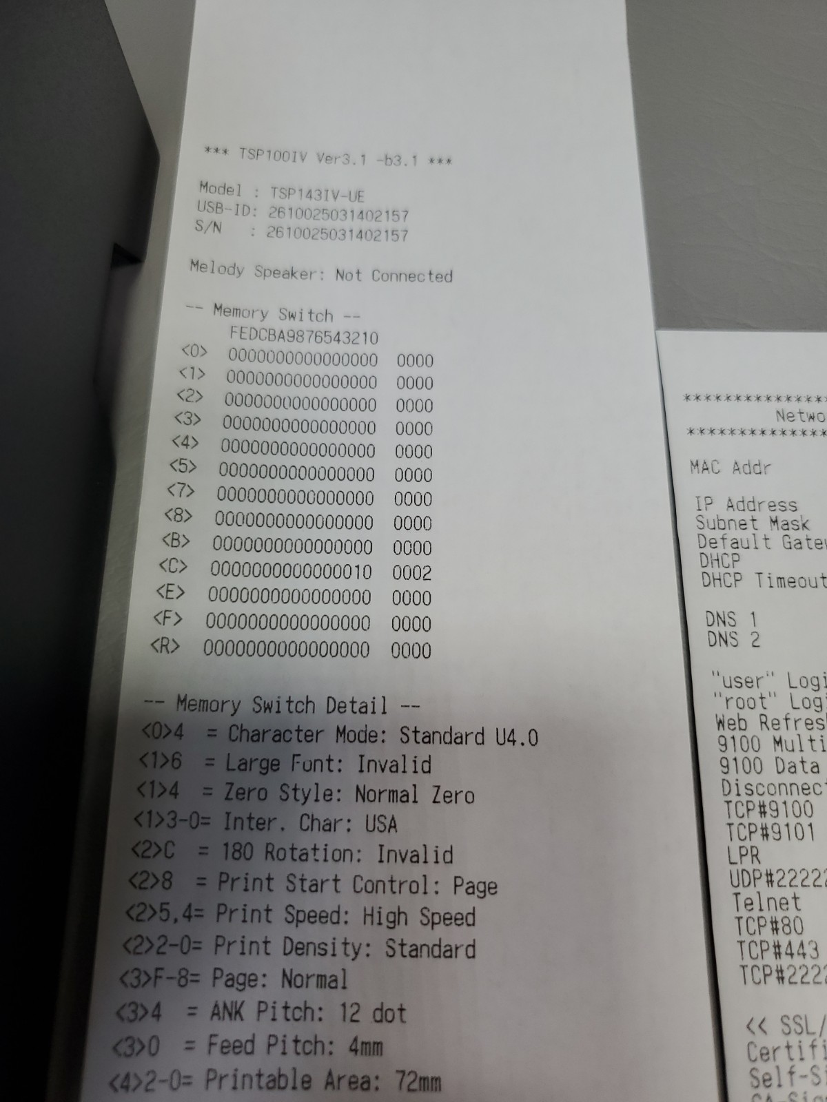 Star Micronics - TSP143IV-UE Thermal POS Receipt Printer - Excellent Condition