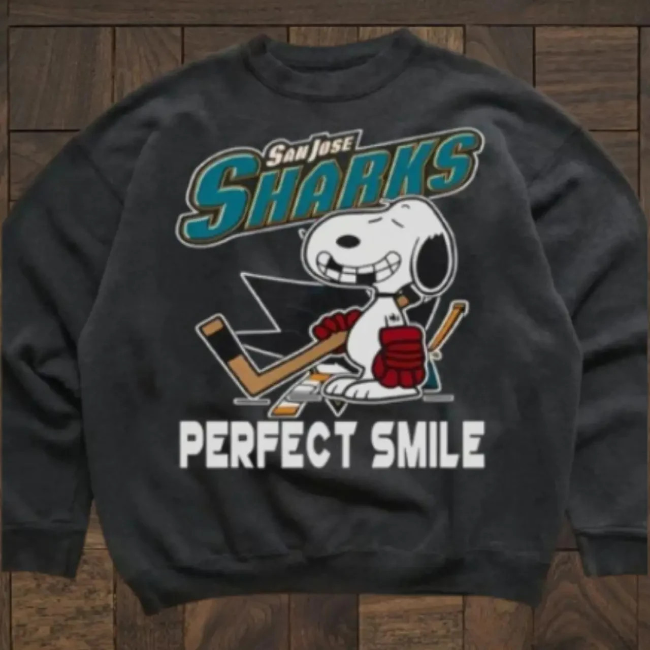 Reprint Black Snoopy San Jose Sharks Hockey Sweatshirt AN67955
