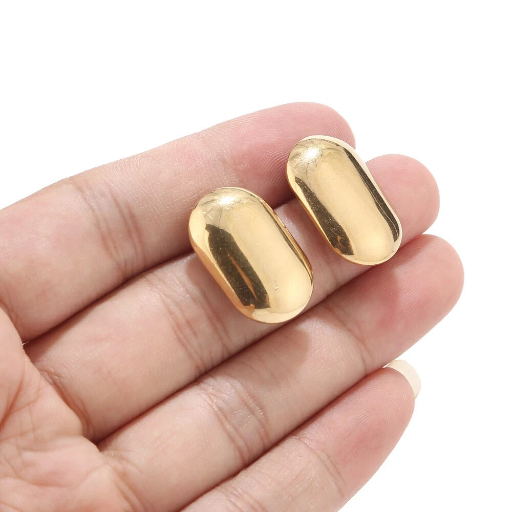 20pcs Gold Stainless Steel Earrings Post Connectors with Ring for DIY Earrings