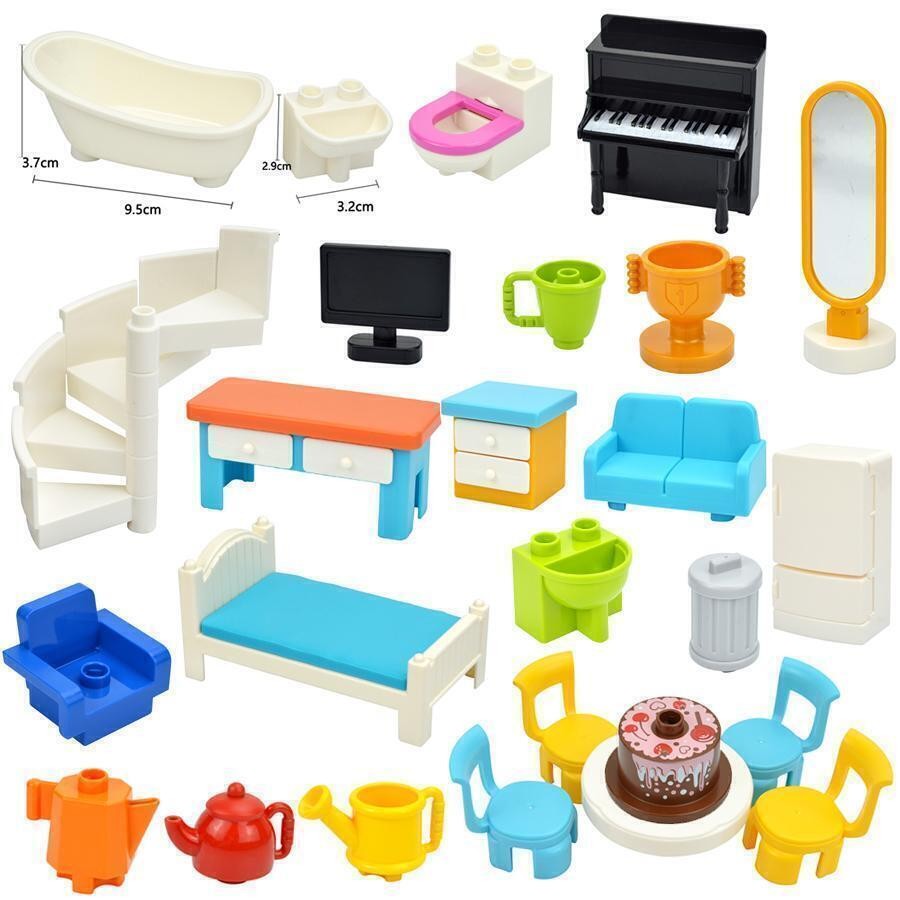 ️New for Lego Duplo Furniture Bed Chair Sofa Table Cabinet Kitchen Accessories