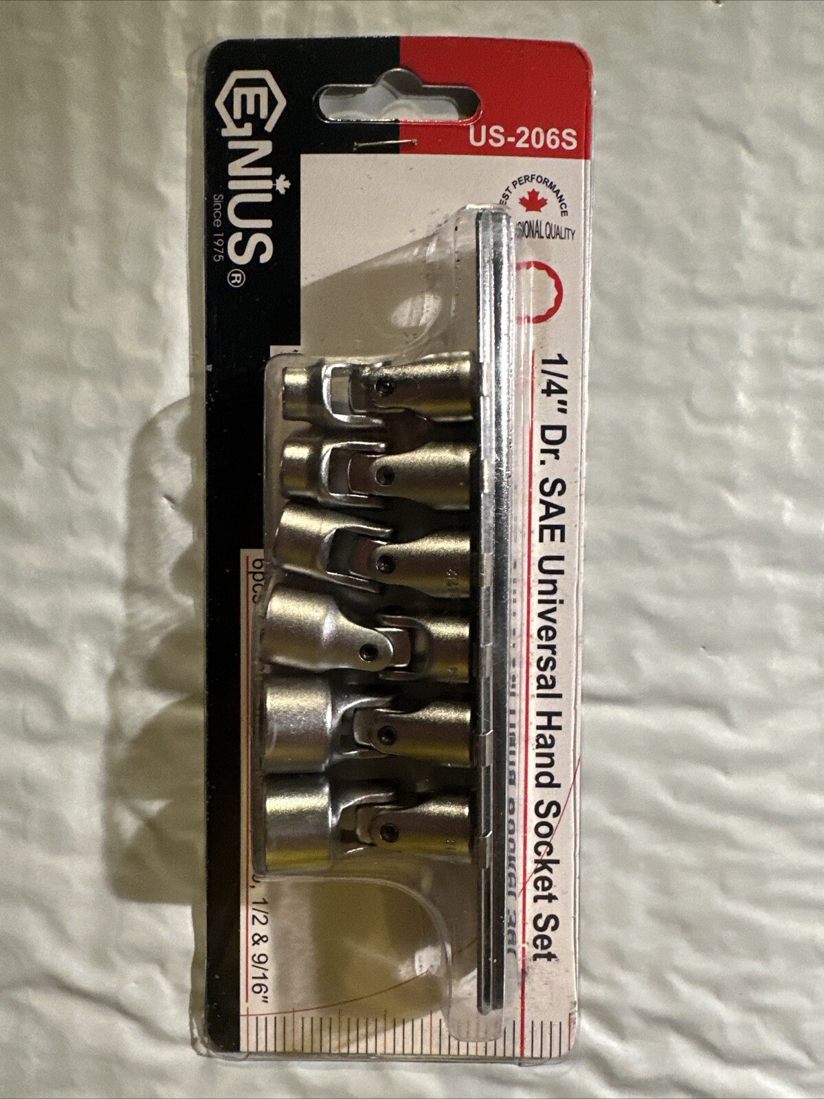 Genius Tools 6 Piece 1/4"Drive SAE Universal Hand Socket Set (12-Point) US-206S