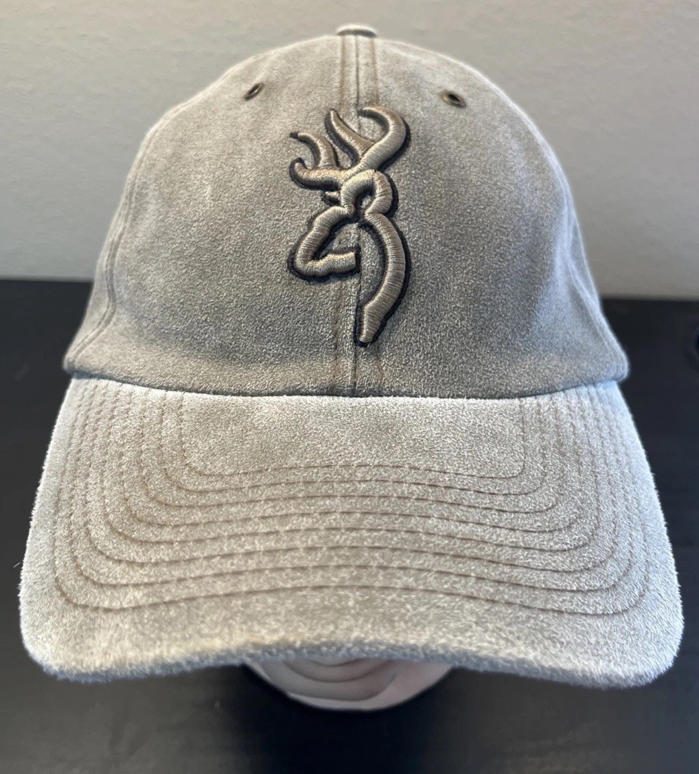 Browning Hunting Buck Hat Cap Adjustable Faux Suede One Size