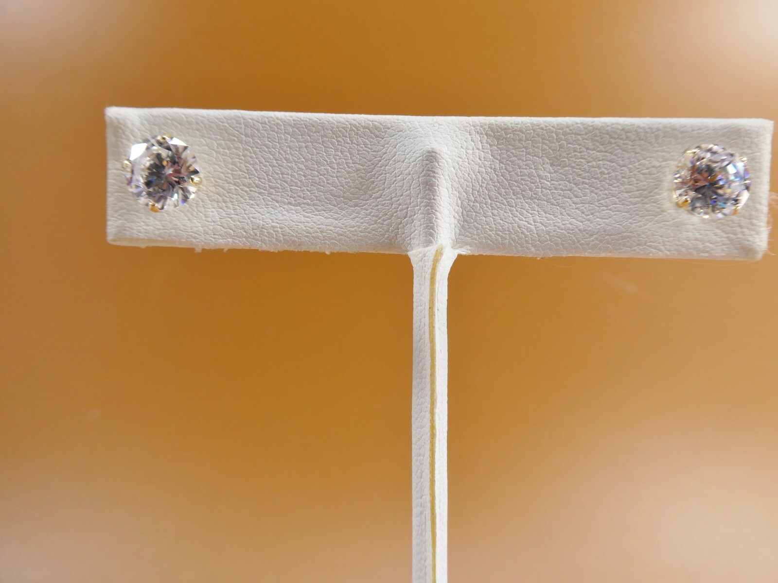 10K REAL SOLID YELLOW GOLD STUD PUSH POST PRONG SETTING BASKET EARRING