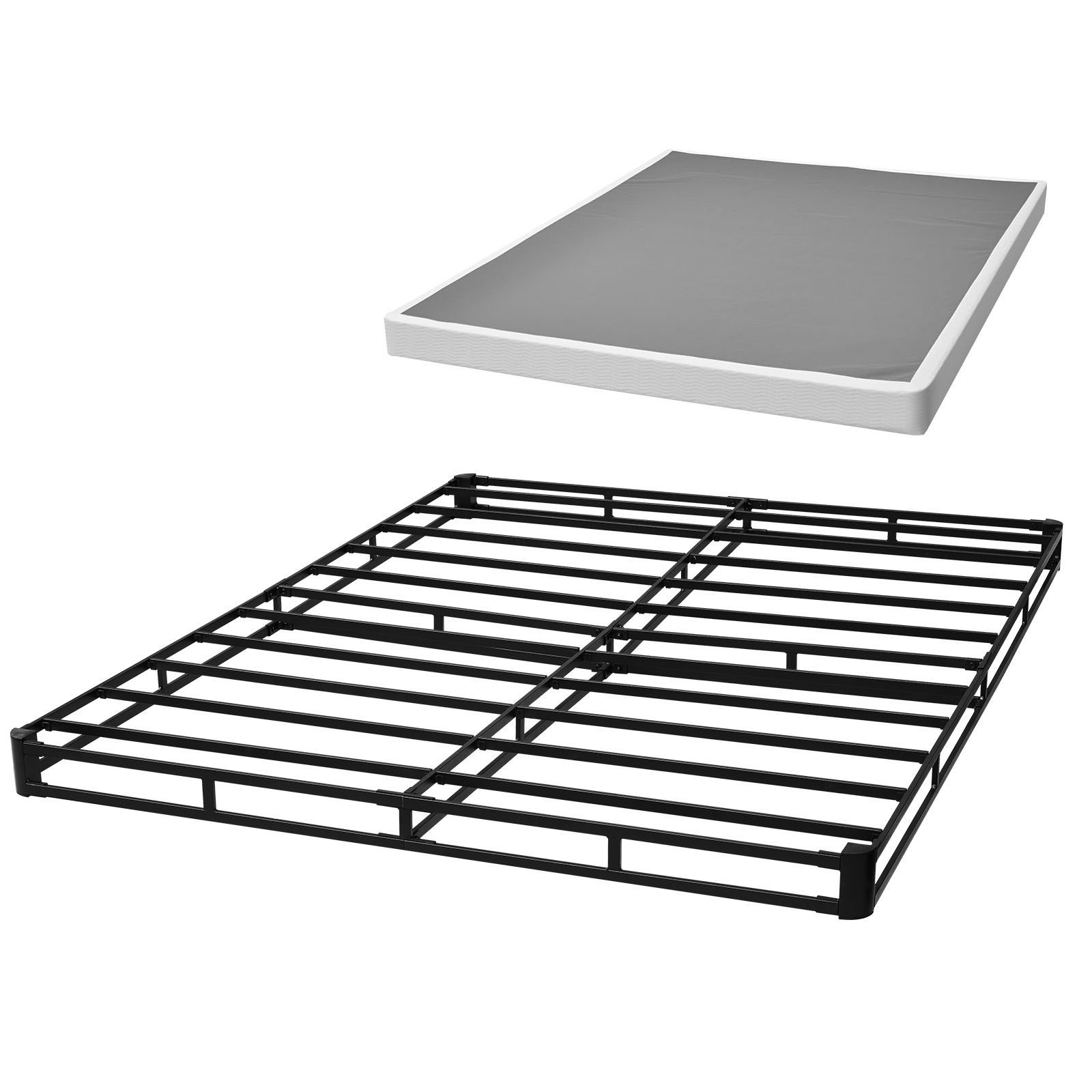 Queen Box Spring 3500lb Steel 4in Washable Fabric