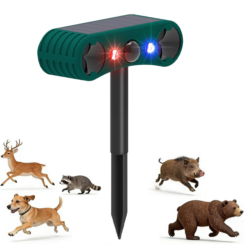 Solar Outdoor Motion Sensor Alarm 2*130db Ultrasonic Siren Motion Detector Alarm
