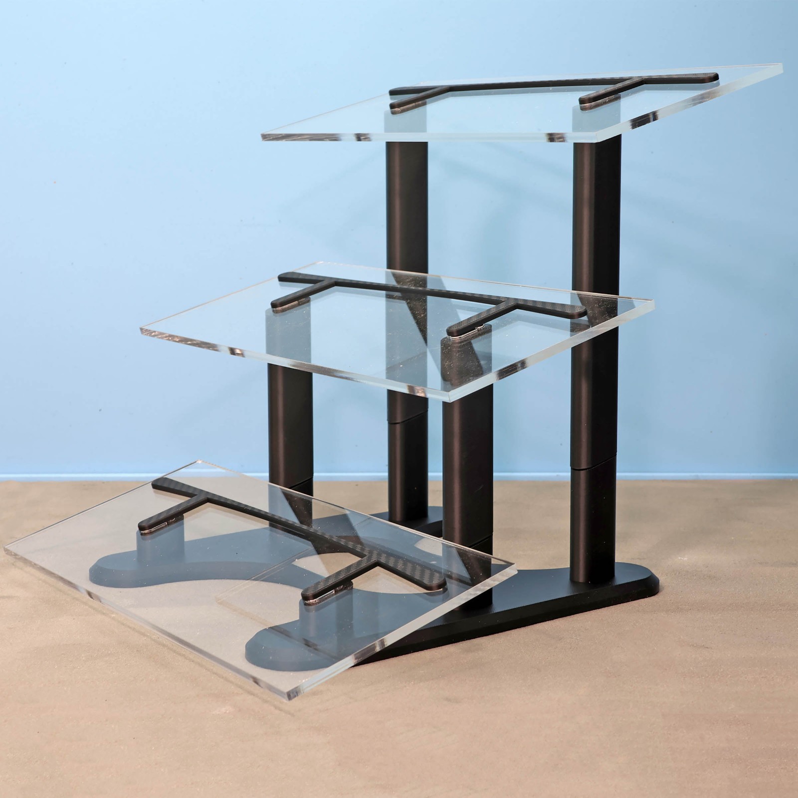 1:18 Scale Acrylic Display Stand for Diecast Model Cars, 3 Tier Shelf Black