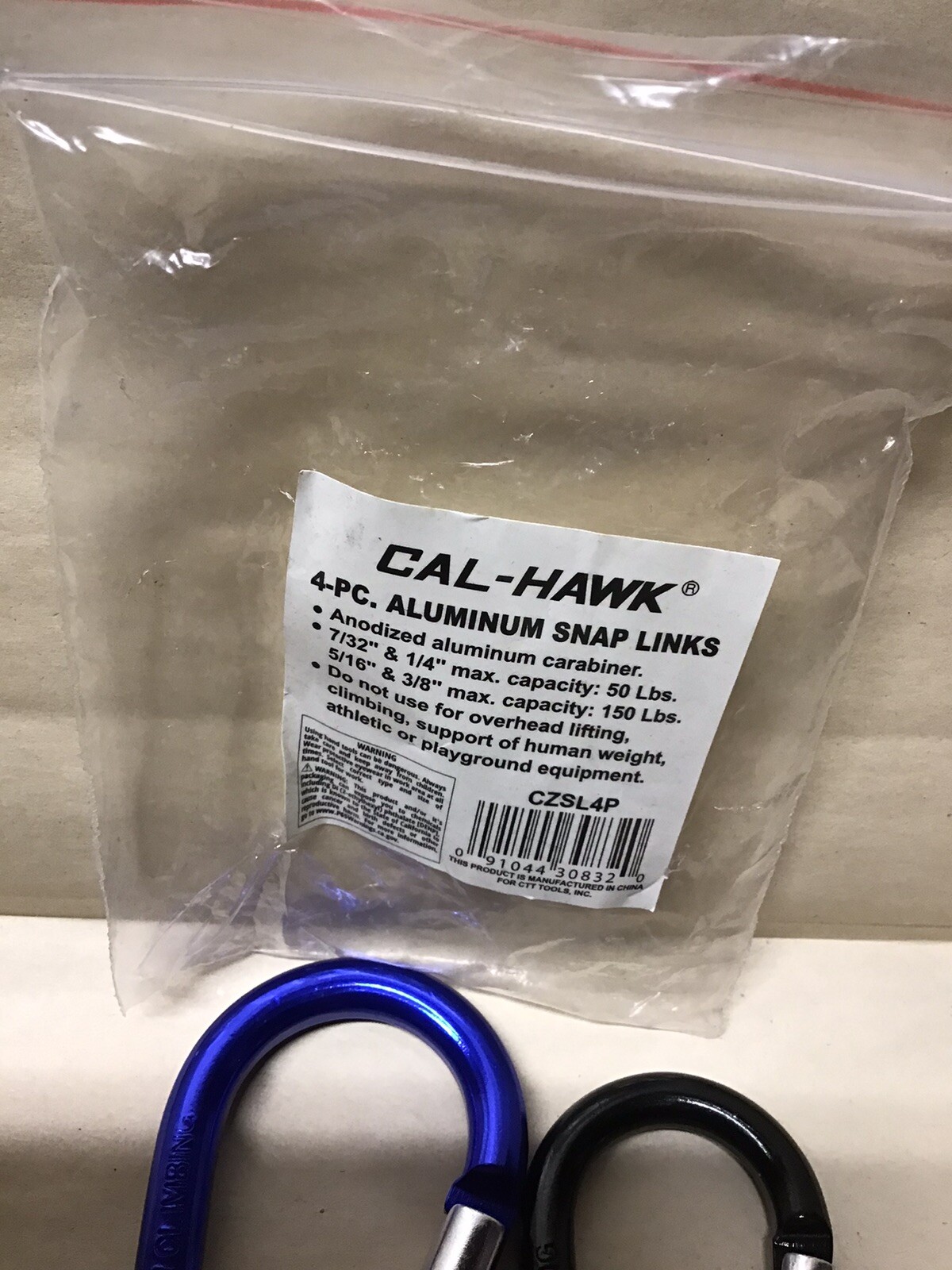 4-pc. Aluminum Snap Links Different Colors And Sizes