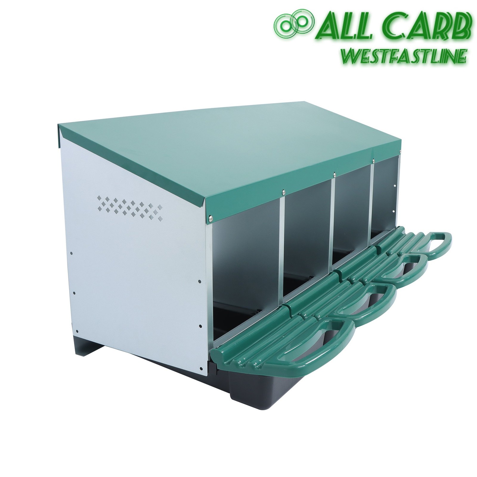 Chicken Nesting Boxes 4 Hole With Perch Metal Chicken Egg Laying Nesting Box