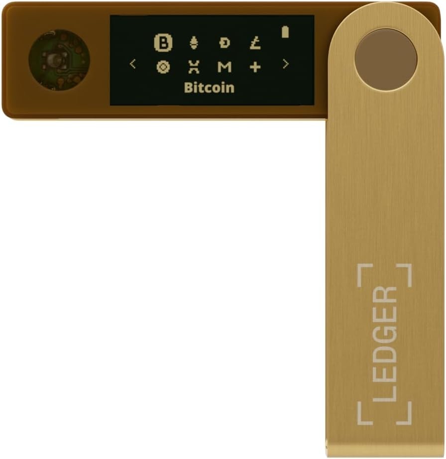 Nano S Plus Gold Crypto Wallet - Compact & Secure for Android/Desktop Use