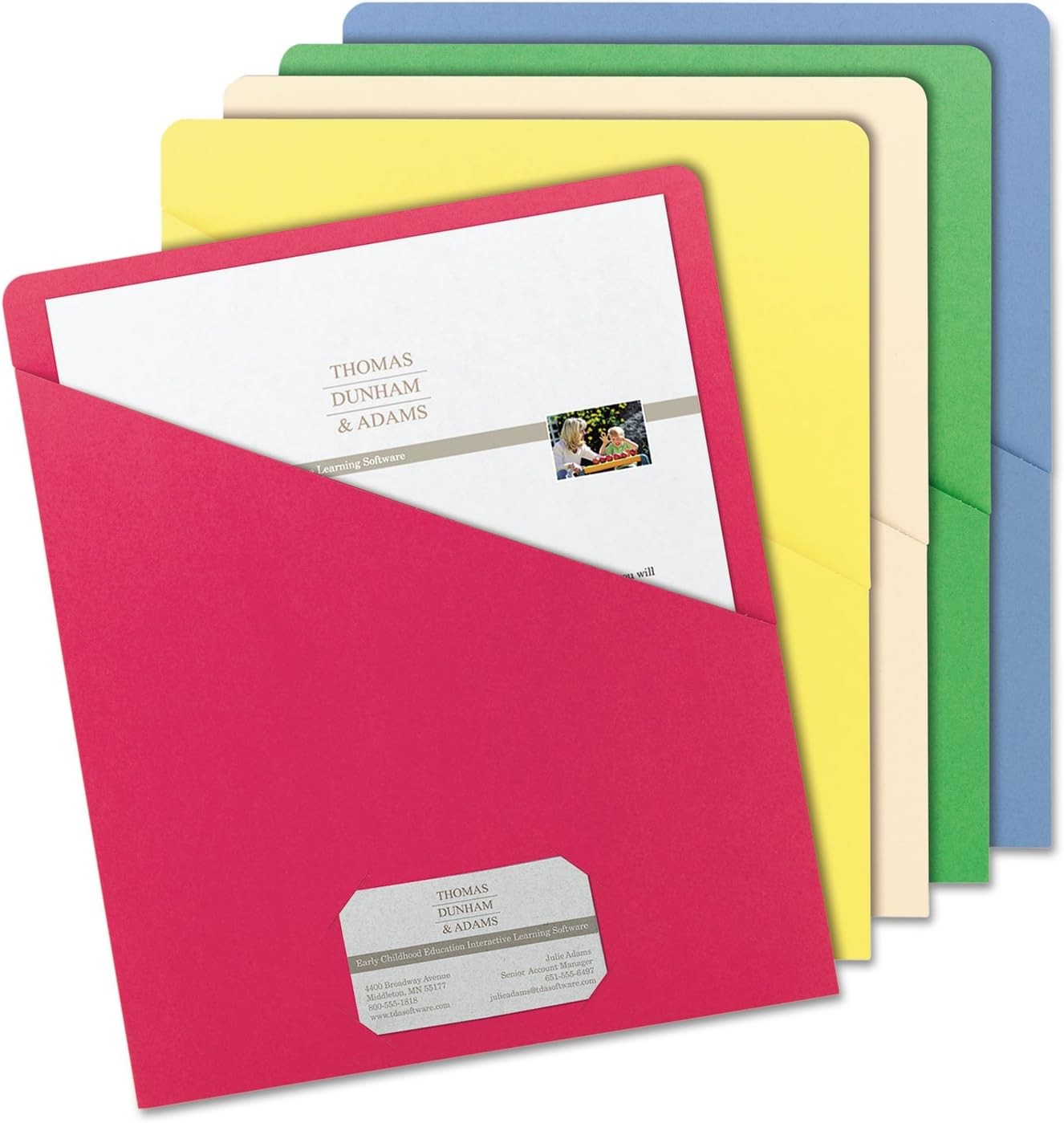 Slash Jacket, Letter Size, Assorted Colors, 25 per Pack (75425)