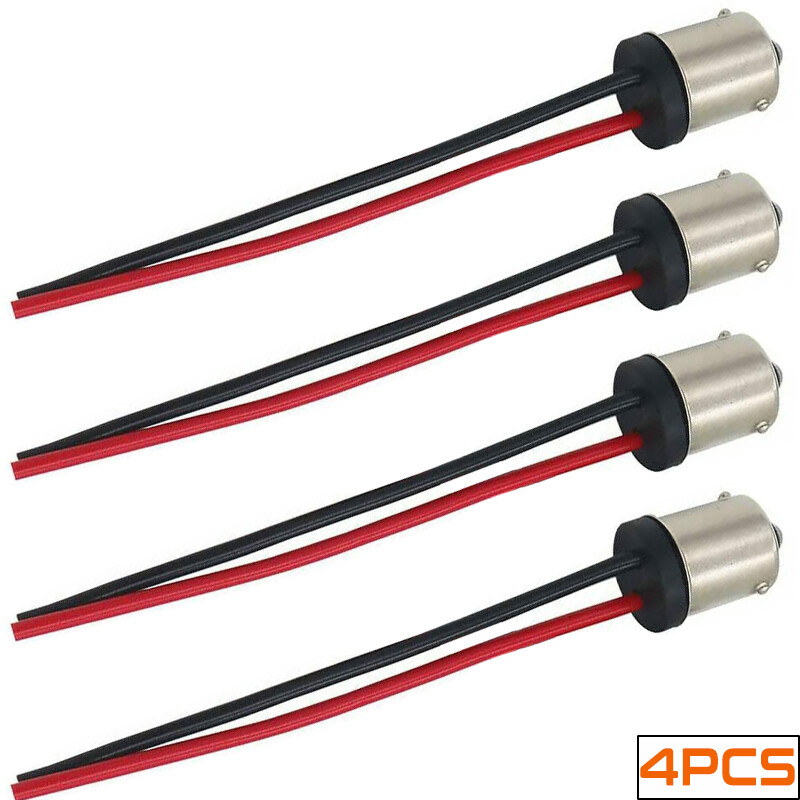 4x 1156/7506 Male Adapter Wiring Harness for Tail DRL Backup Turn Light Retrofit