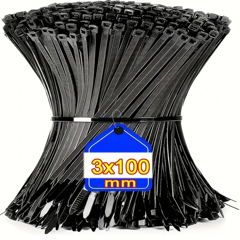 100 Pack Releasable Reusable Zip Ties Nylon Cable Heavy Duty Wire Self Locking
