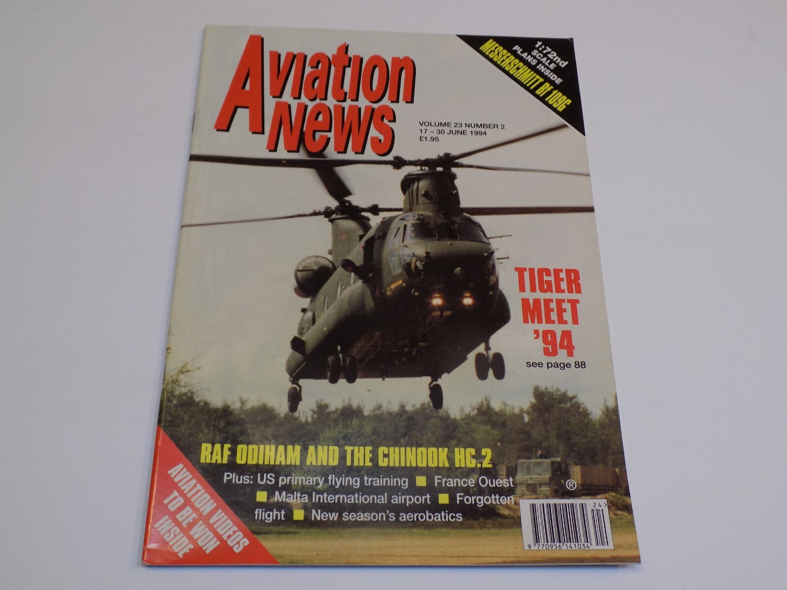 Aviation News June 1994 Messerschmitt Bf 109G Tiger Meet RAF Odiham Chinook HC.2