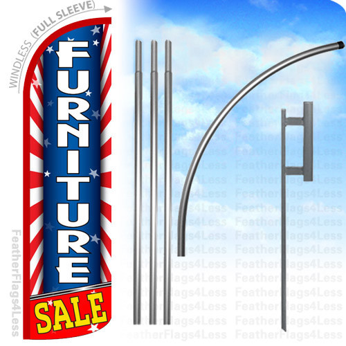 FURNITURE SALE - Windless Swooper Flag 15' KIT Banner Sign - Starburst rq