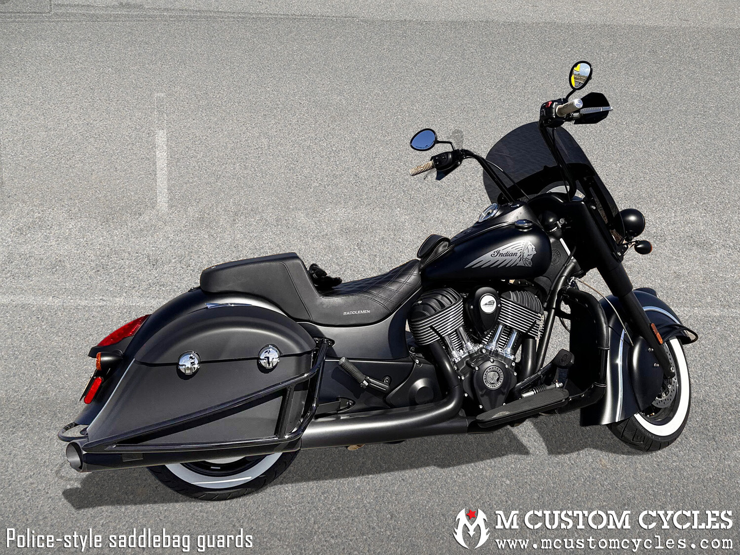 Police-Style Saddlebag Guards - Indian Chieftain, Roadmaster, Springfield, Chief