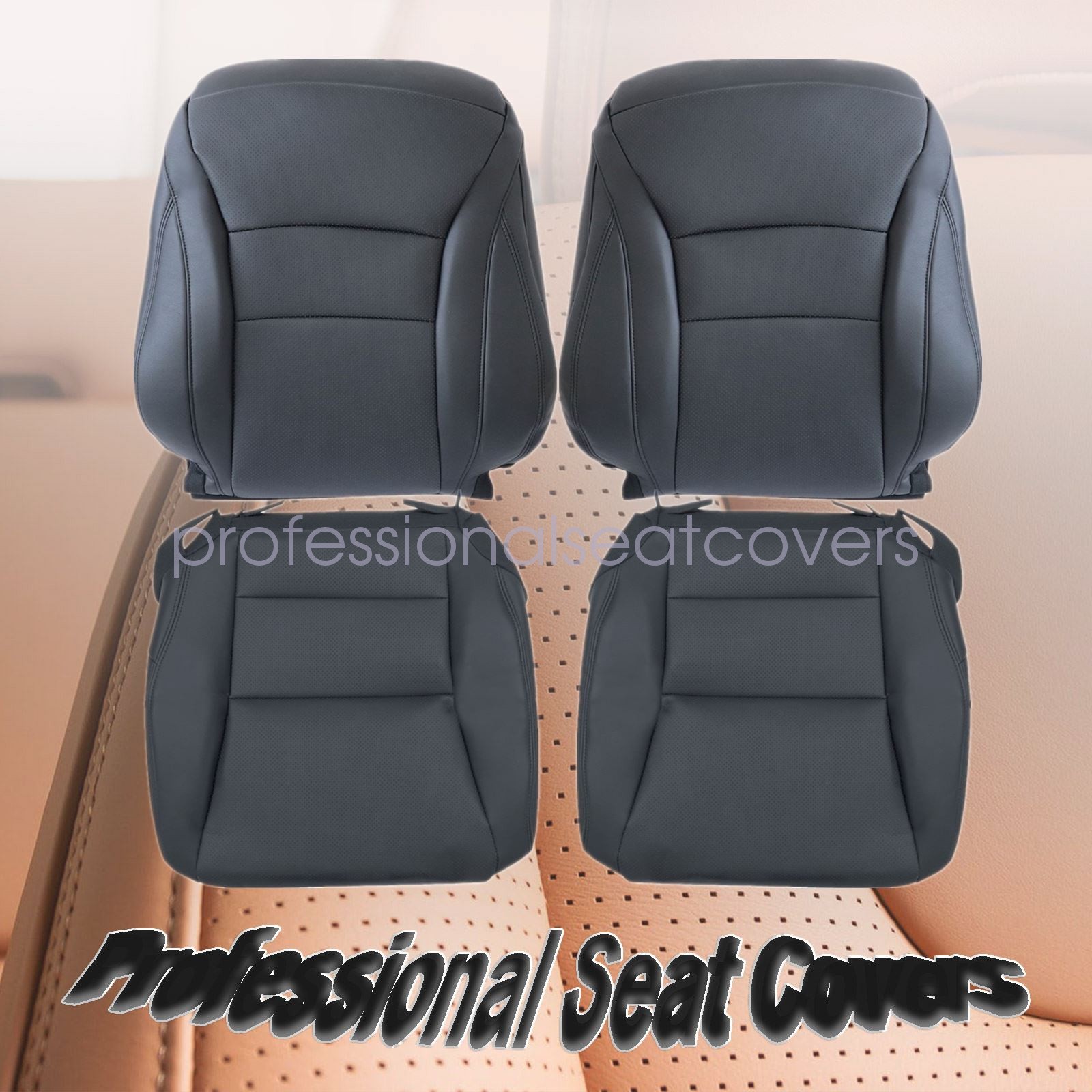 Fits Honda Accord 13-17 Bottom & Lean Back Seat Cover Black Pocket Back Version