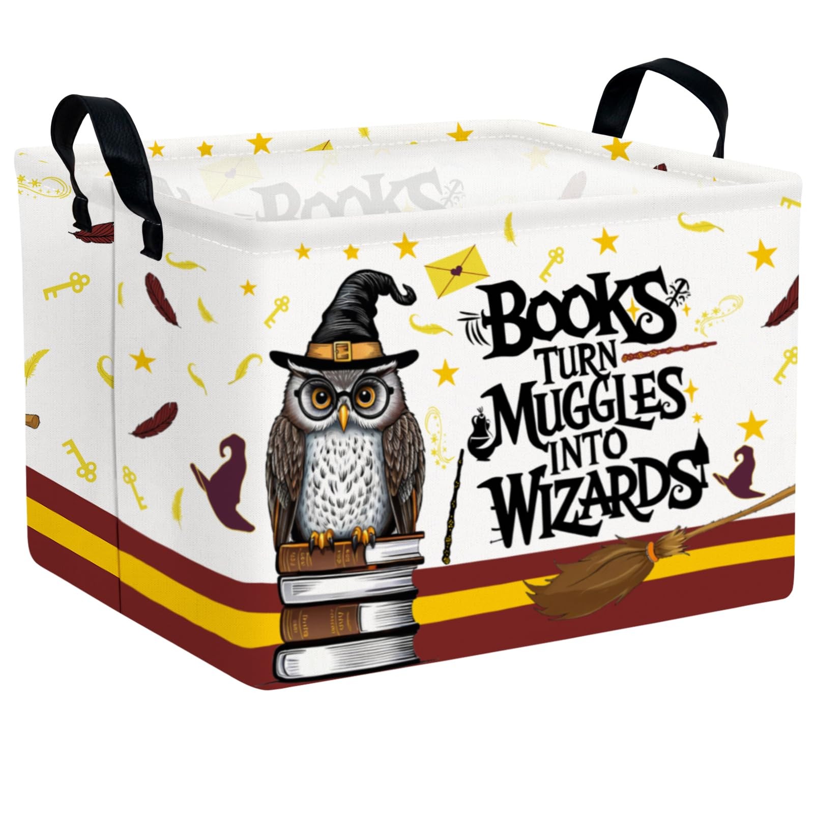Kid Rectangle Magic Decor Basket Nursery Baby Gift Basket Feather Hat Book Br...