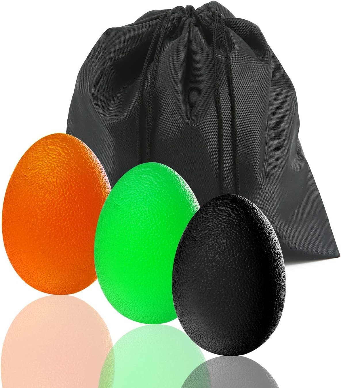 Hand Squeeze Stress Balls Set with Carry Bag 3 Resistance, Finger Wrist Arthr...