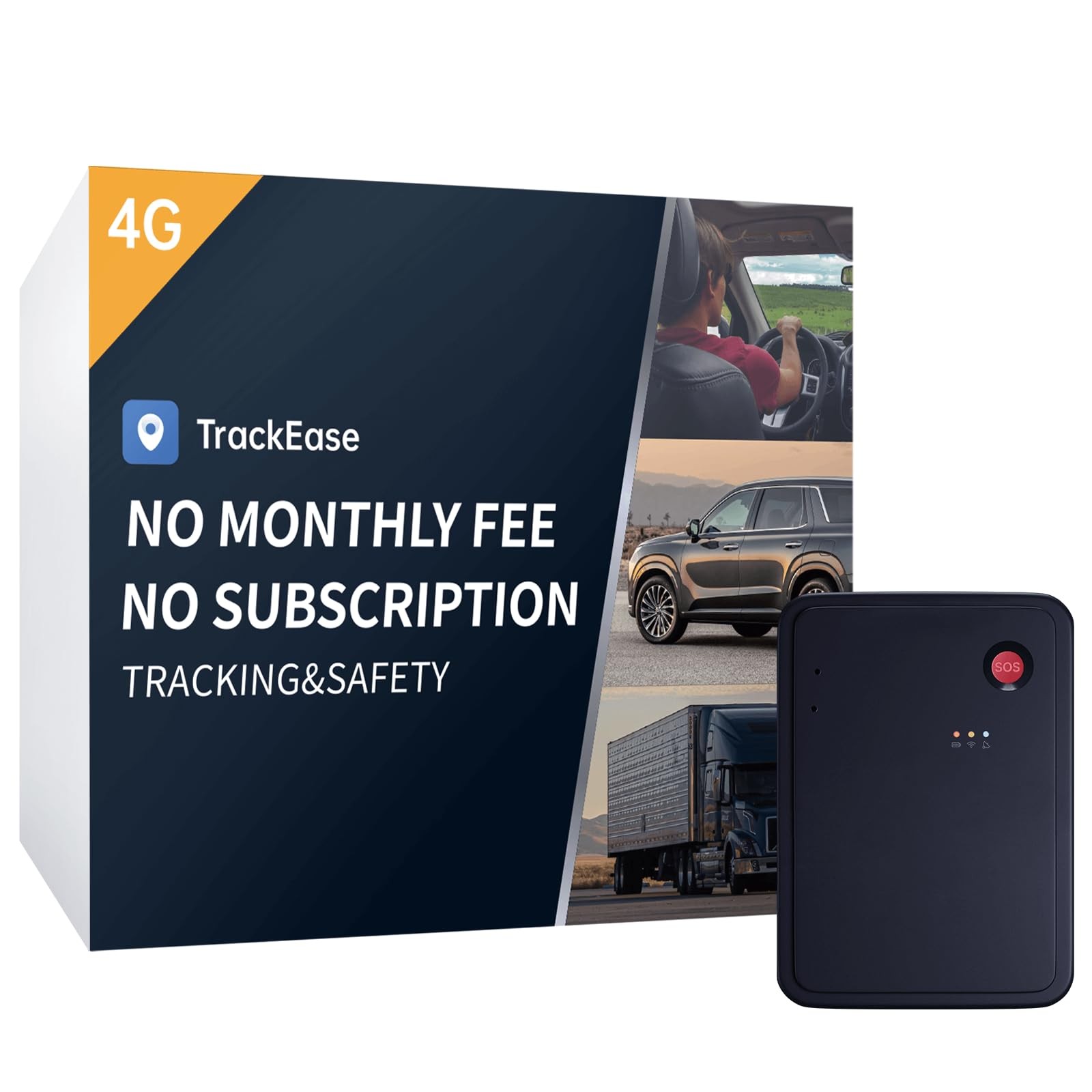 GPS Tracker for Vehicles, No Monthly Fee, No Subscription, Real-Time GPS,
