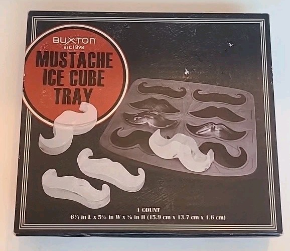 NEW Mustache Ice Cube Tray/Candy Silicone Mold Makes 8 Cubes Mustache Party Fun