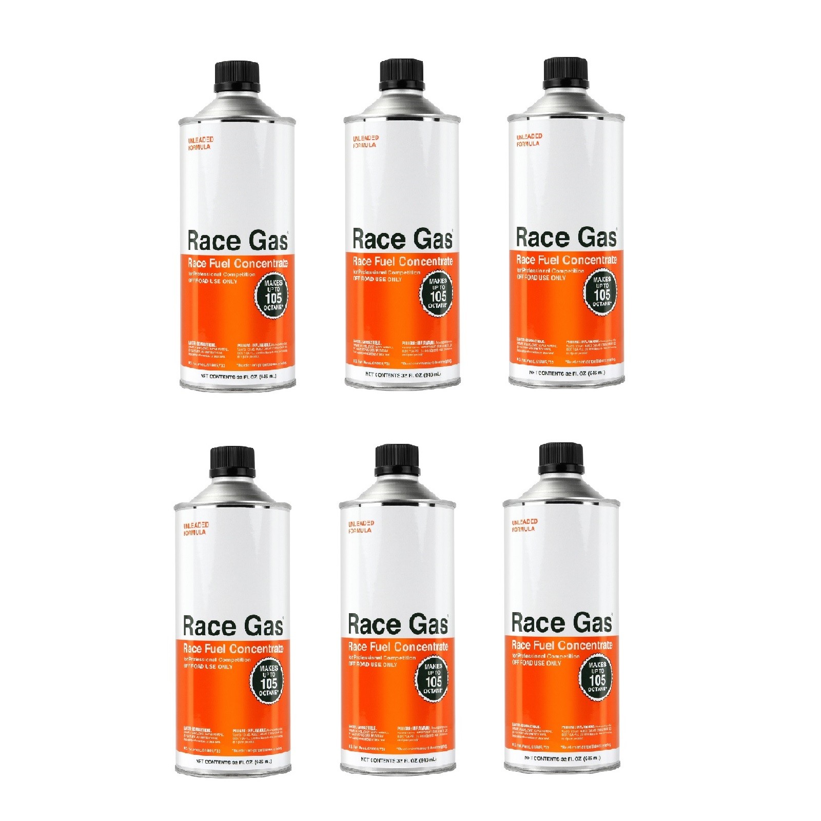 Race Gas 100032 32 oz. Cans of Offroad Race Fuel Concentrate Additive, Set of 6
