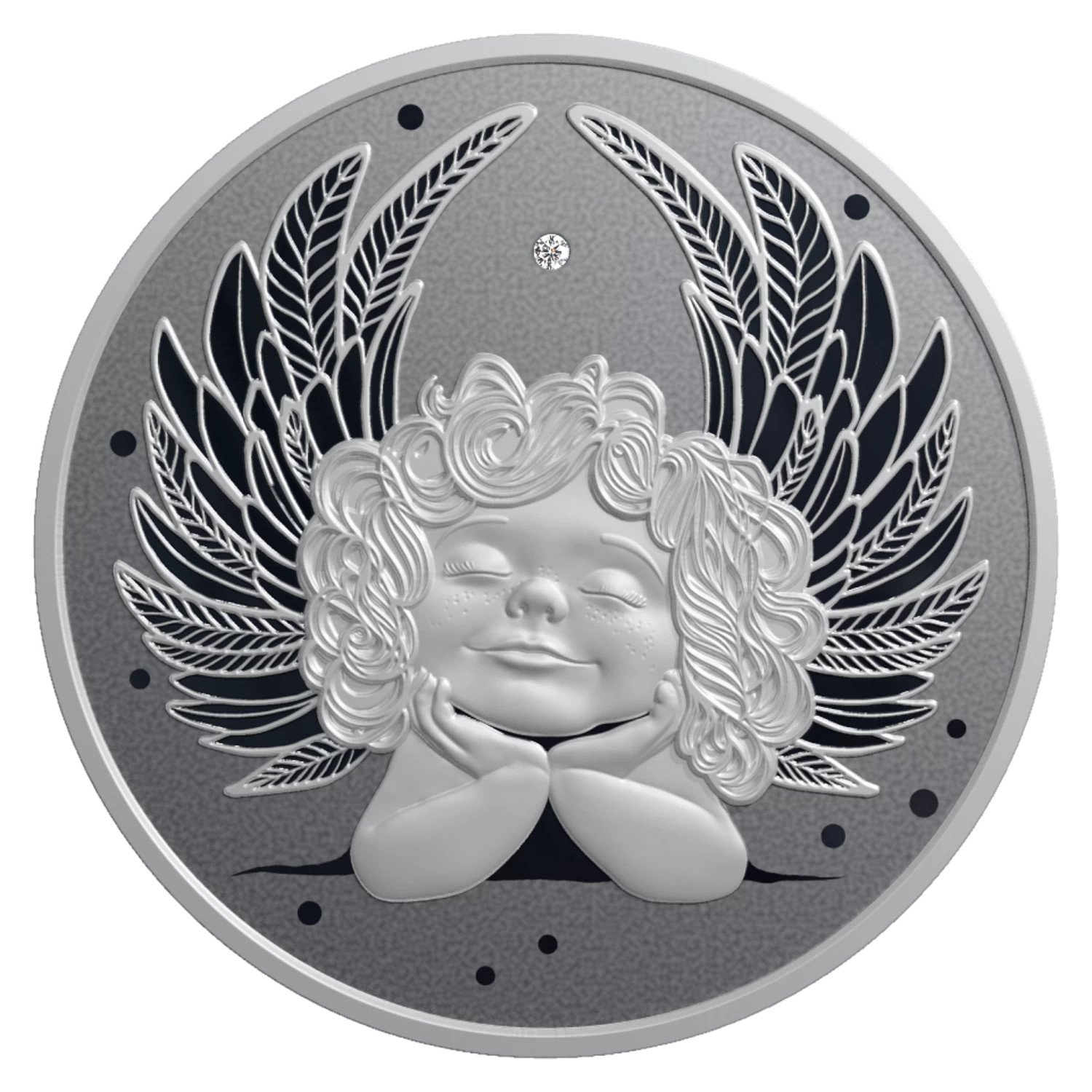 2025 2 Dollar Silver Coin “Little Silver Angel” – Collectible Gift with Diamond