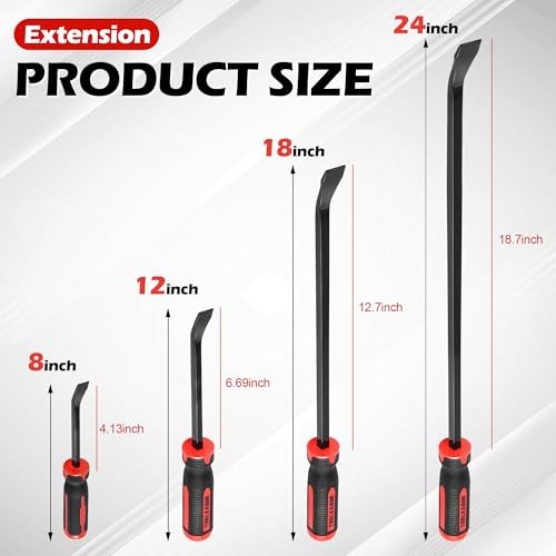 UtilityPcs Pry Bar Set,Mechanic Hand Tools with Thicker 8",12",18",24" 4