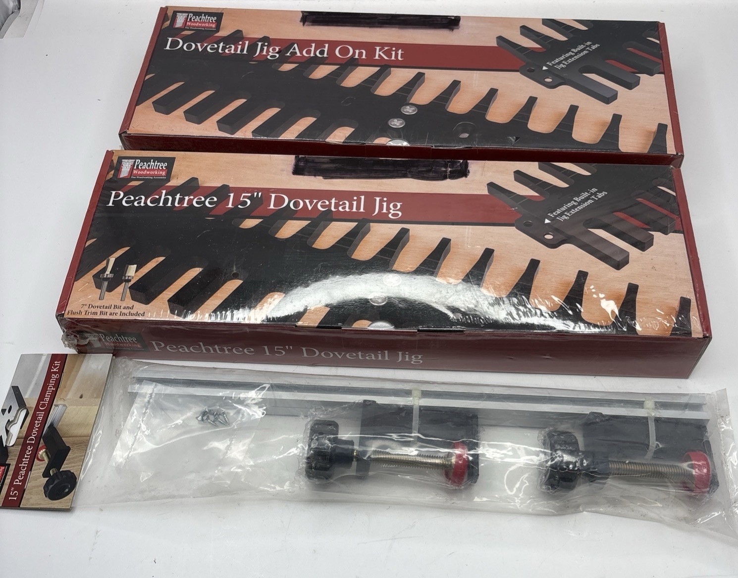 Dovetail Jig System 15" w/ Add on & Clamping Kit Peachtree New 3452 3577 3463