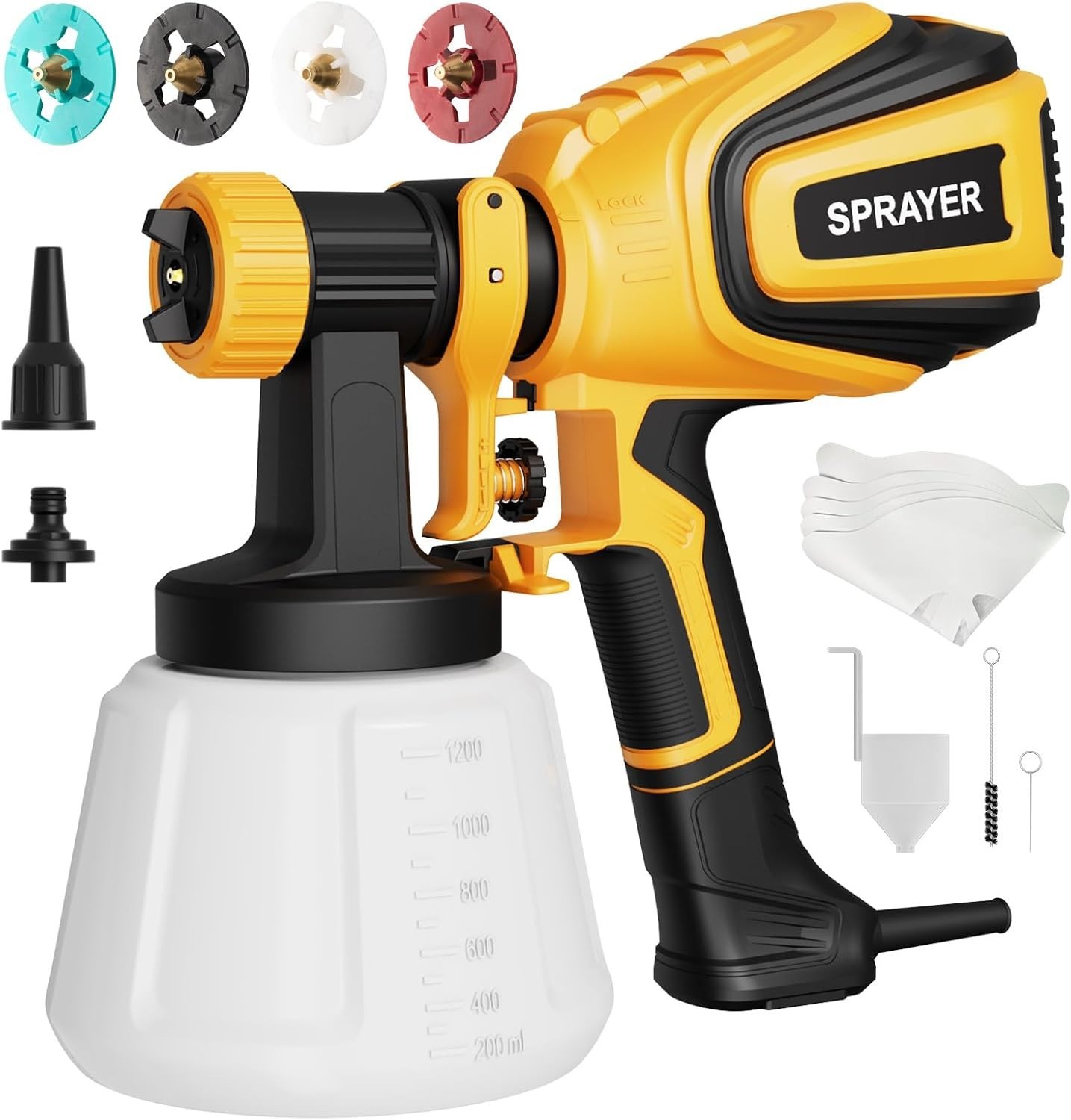 Versatile 700W Handheld Paint Sprayer with Easy Clean Function & 4 Nozzles