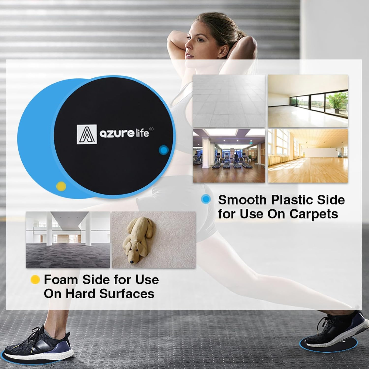 Exercise Core Sliders, Dual Sided Exercise Gliding Discs Use on Carpet or Hardwo