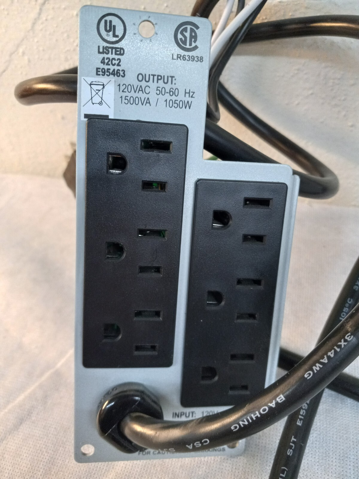 APC Smart-UPS RT 1500 - BACK POWER CORD/INPUT