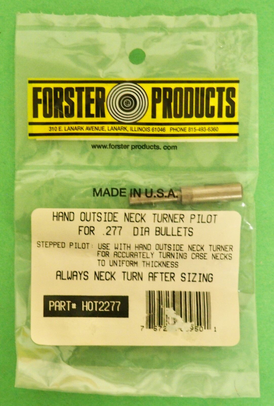 Forster .277" Outside Neck Turner Pilot-(OT2277) NOS-no package